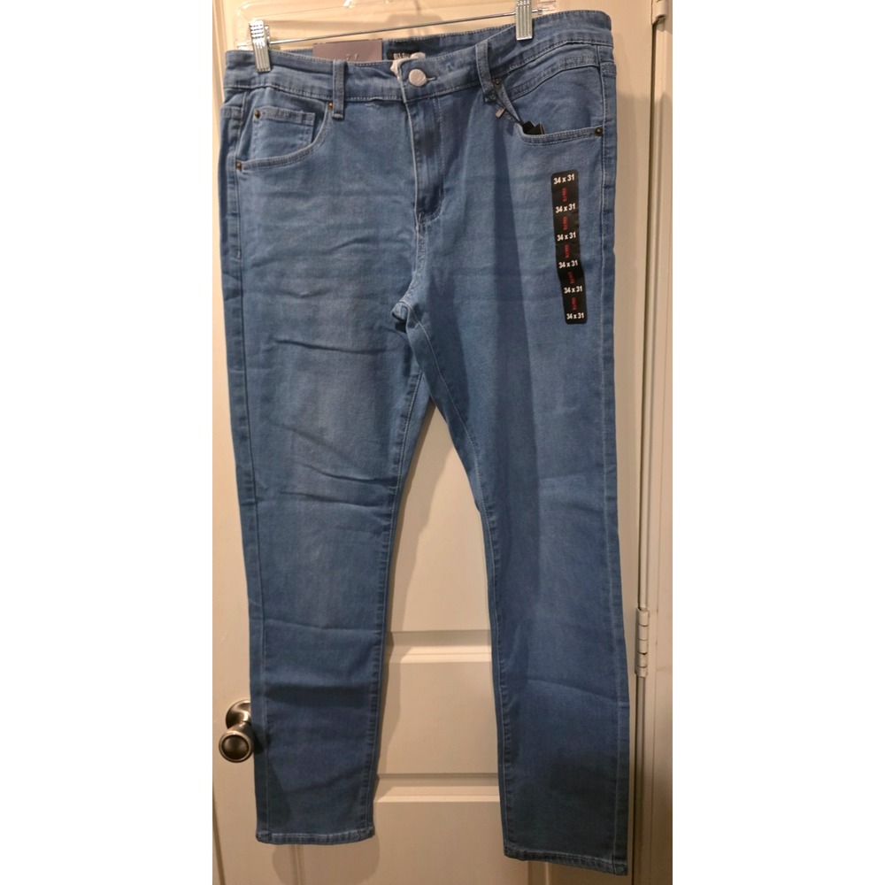 Blu Rock Jeans Men's  Slim Fit Light Blue 4 Way‎ Stretch Flex Denim SZ 34/31 NWT